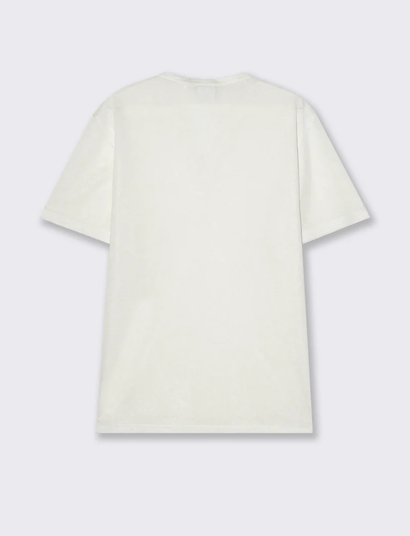 T-shirt coreana derby da uomo - Bianco