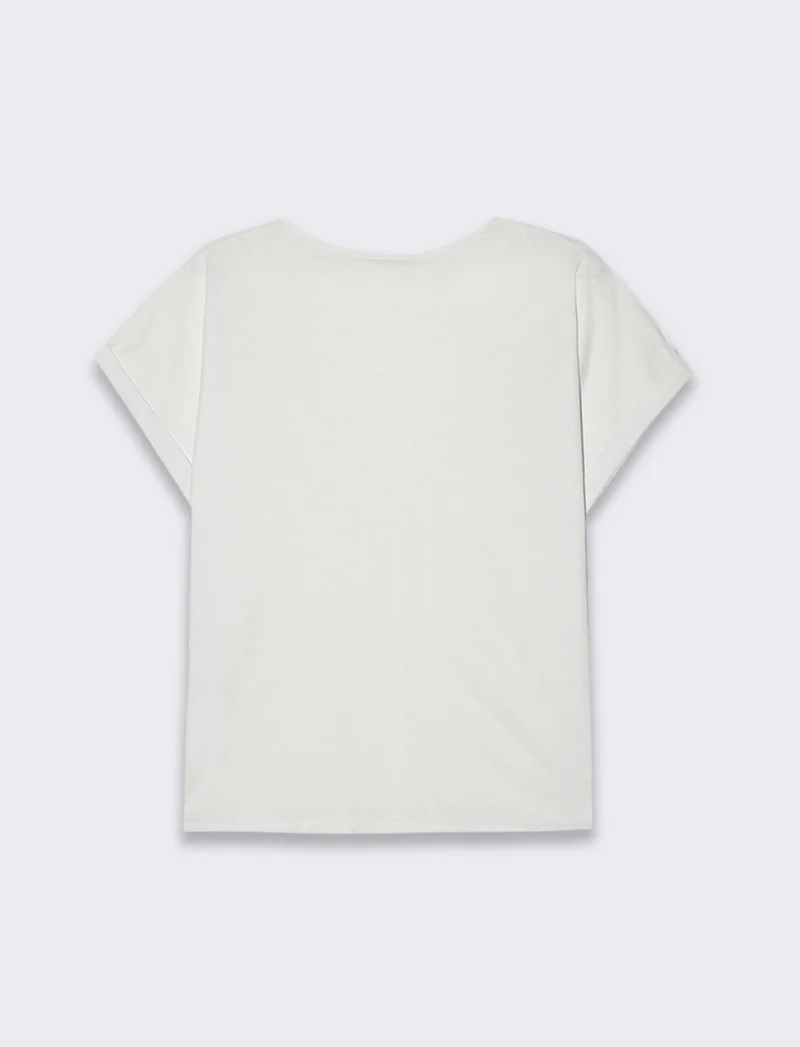 T-shirt con passamaneria da donna - Bianco