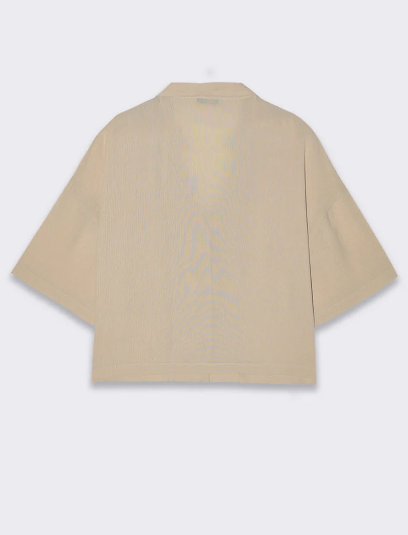 Camicia mezza manica da donna - Beige corda