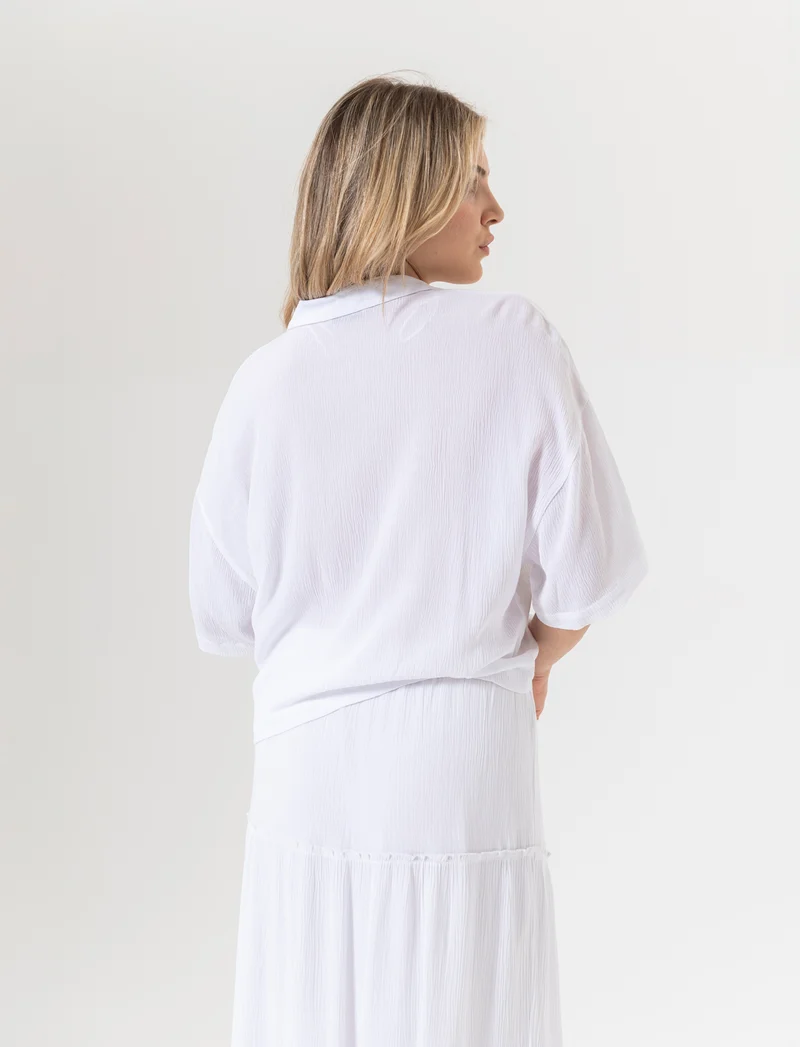 Camicia mezza manica da donna - Bianco