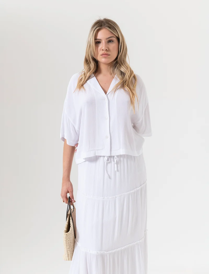 Camicia mezza manica da donna - Bianco