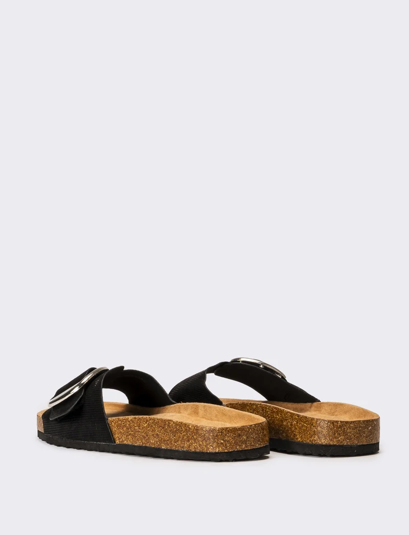 Sandalo flat da donna - Nero