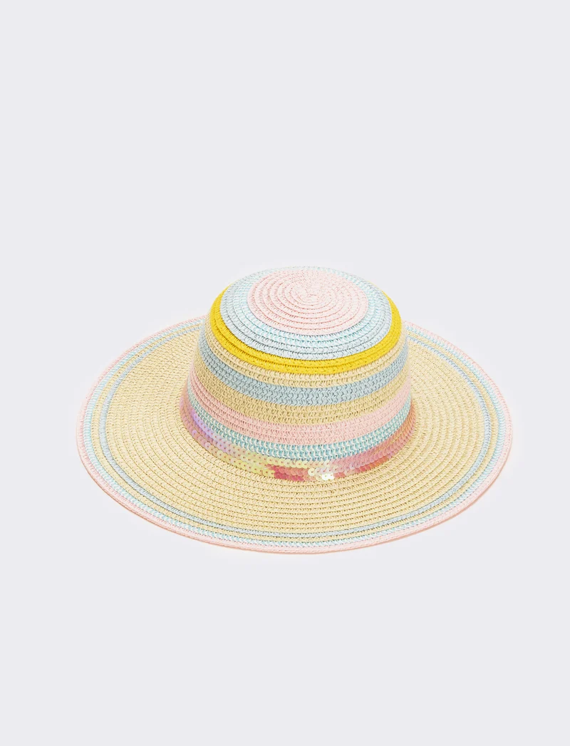 Cappello bambina falda larga con pailletes - Rosa