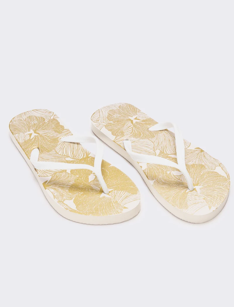 Infradito da donna stampa tropicale - Bianco
