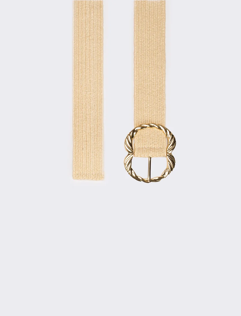 Cintura donna elastica fibbia metallo - Bianco