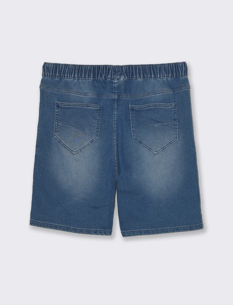 Bermuda in knitting effetto denim da uomo - Denim
