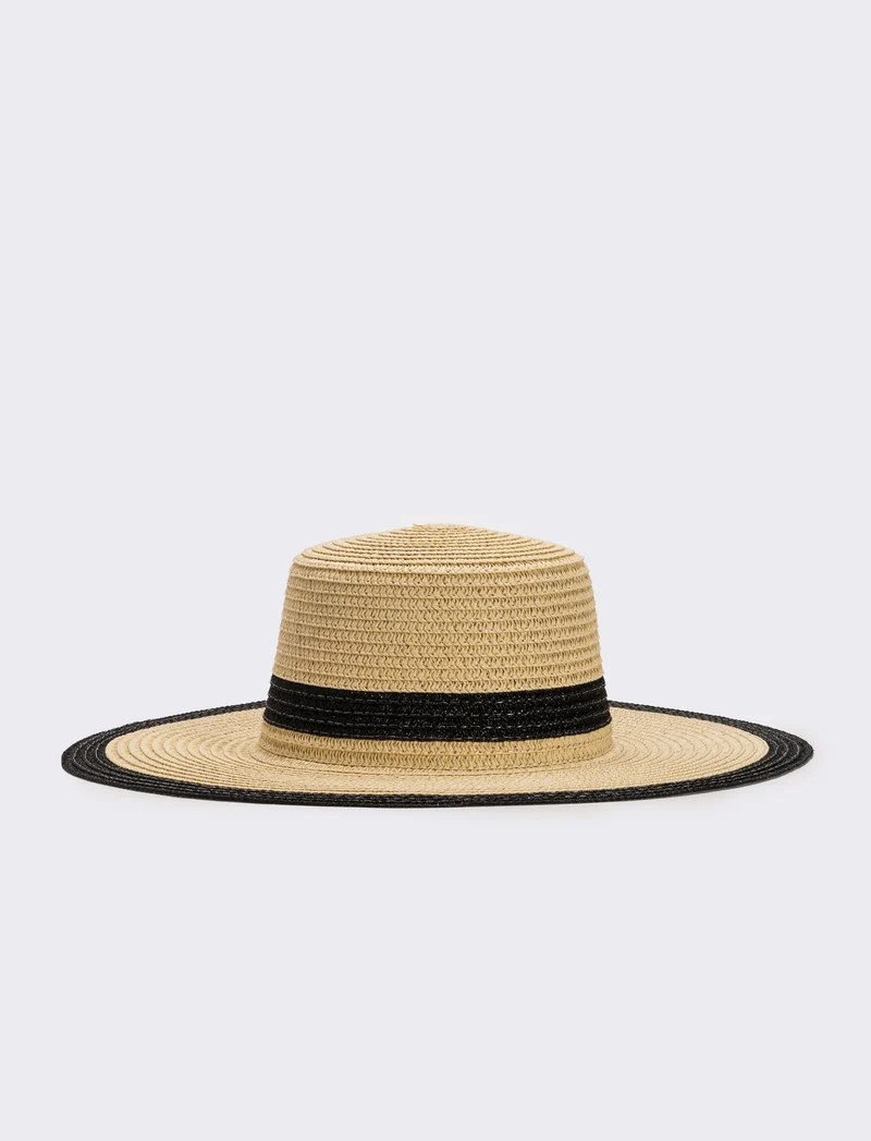 Cappello donna falda larga lurex - Nero