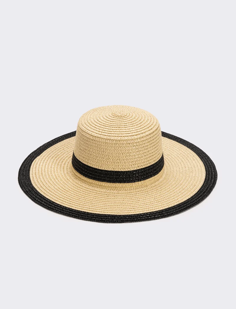 Cappello donna falda larga lurex - Nero
