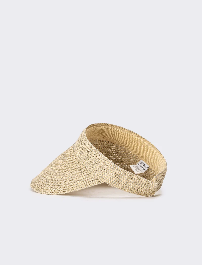Cappello donna visiera unita in paglia - Beige