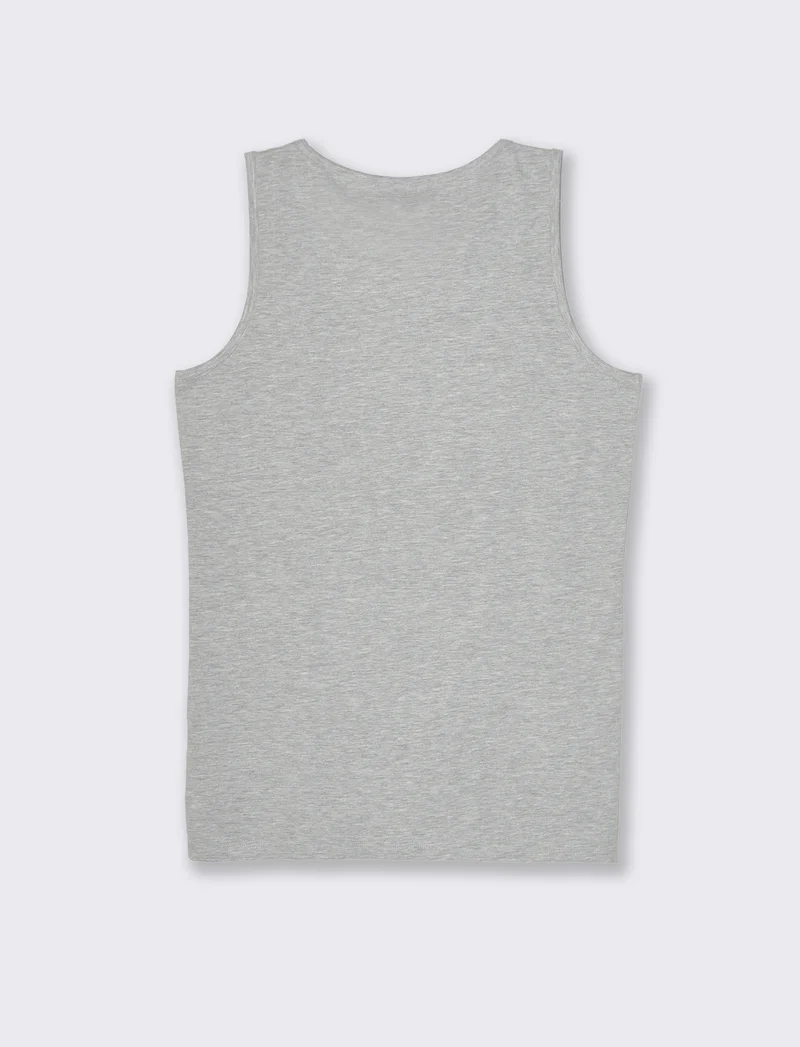Canotta basic in cotone elasticizzato da uomo - Grigio mel.
