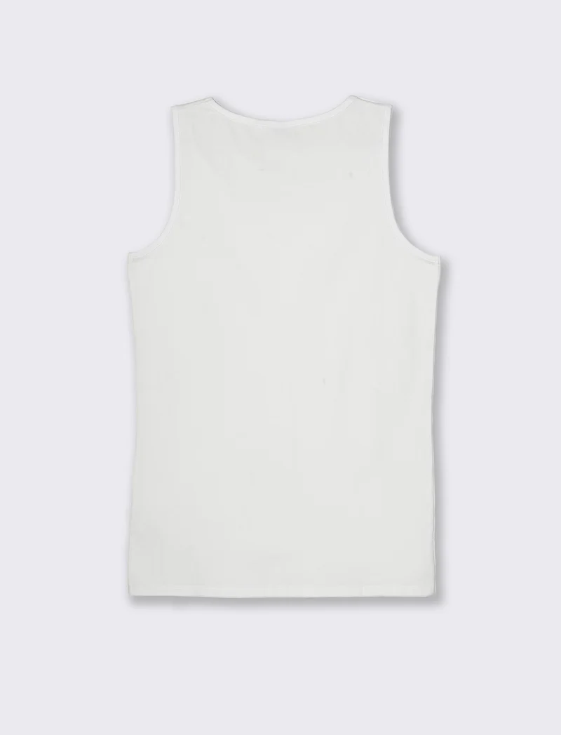 Canotta basic in cotone elasticizzato da uomo - Bianco