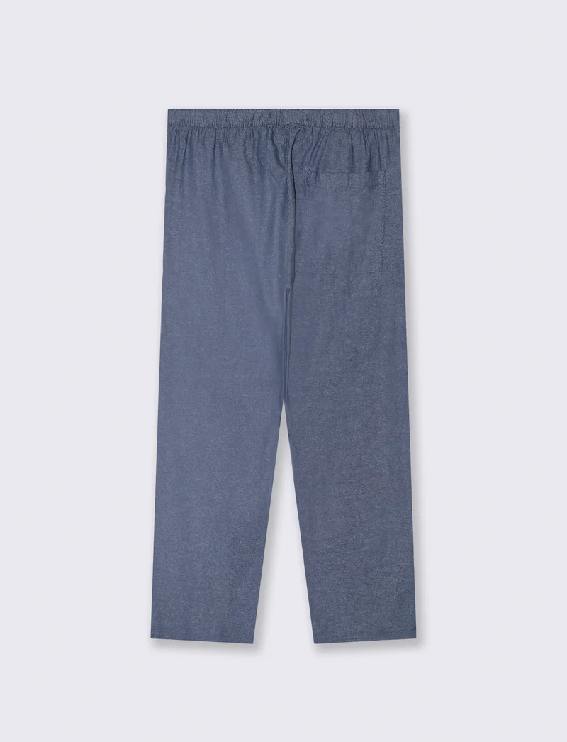 Pantaloni jogger in cotone effetto melange da uomo - Blu