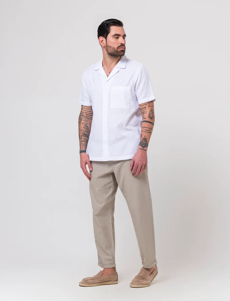 Pantaloni jogger in cotone effetto melange da uomo - Verde salvia