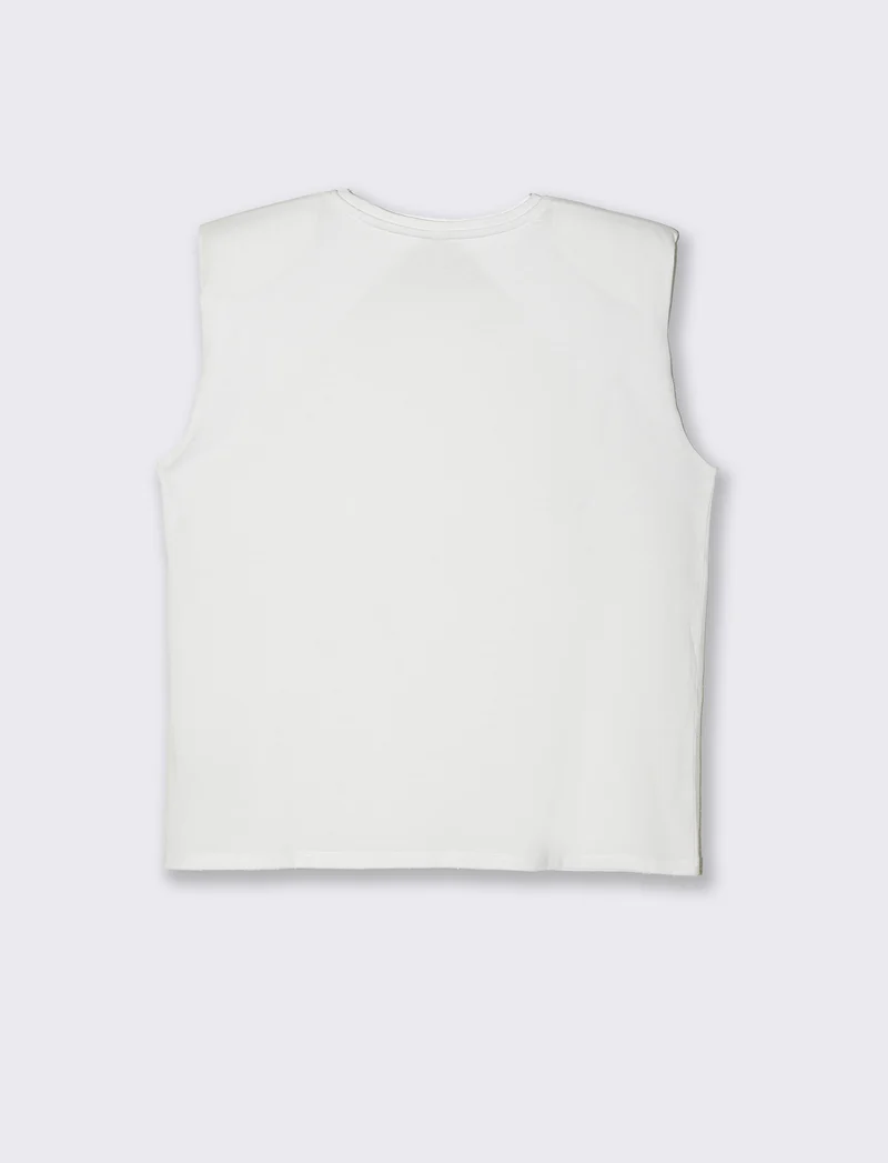 T-shirt con spalline da donna - Bianco