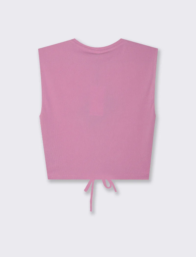 Top con coulisse da donna - Rosa