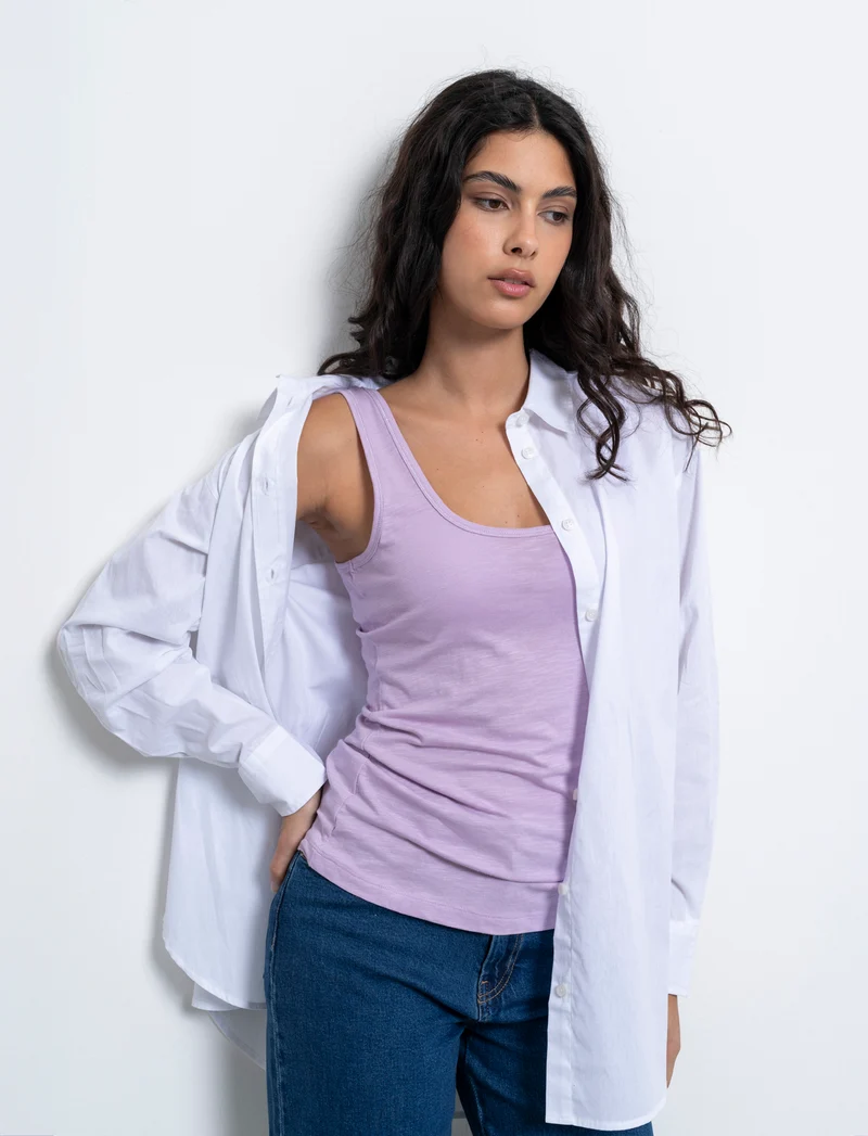 Top con passamaneria da donna - Viola glicine