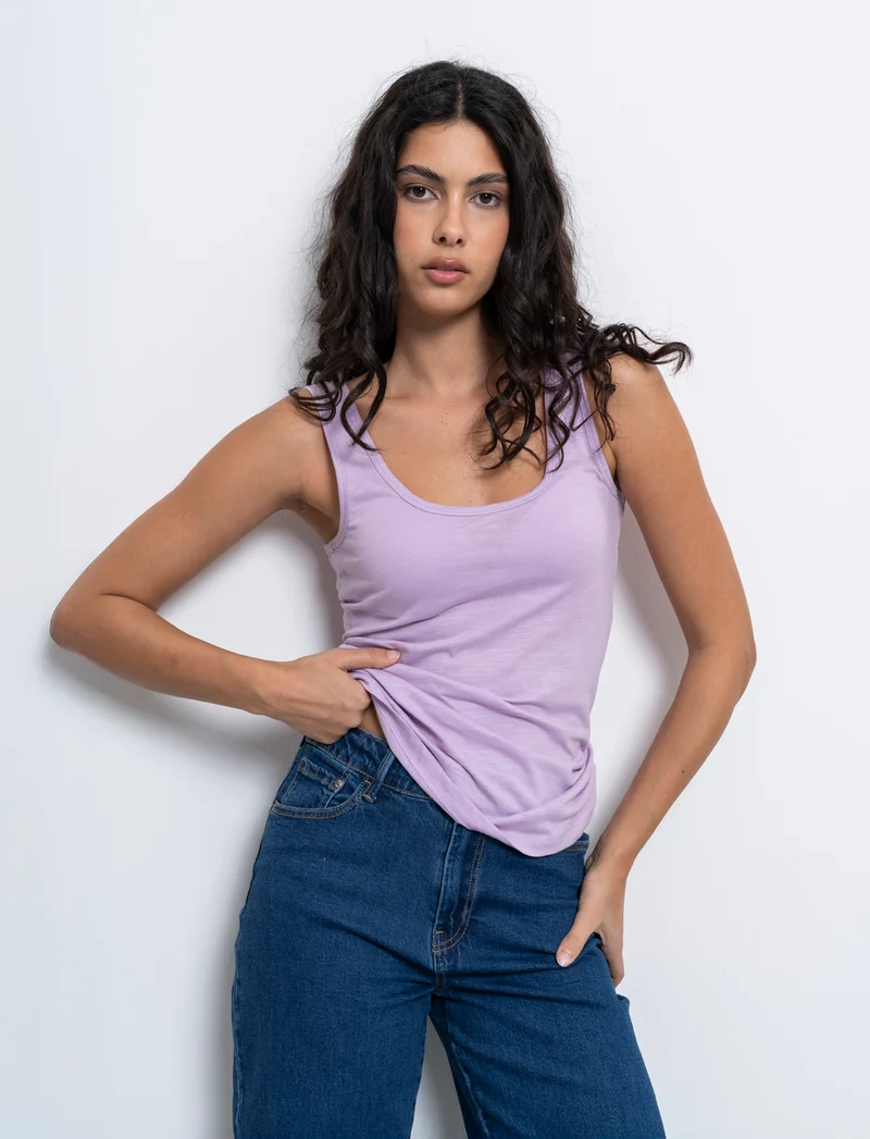 Top con passamaneria da donna - Viola glicine
