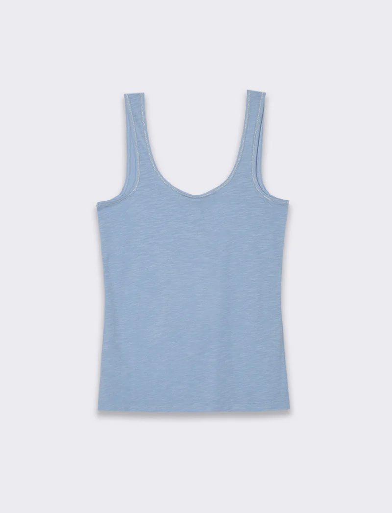 Top con passamaneria da donna - Blu chiaro