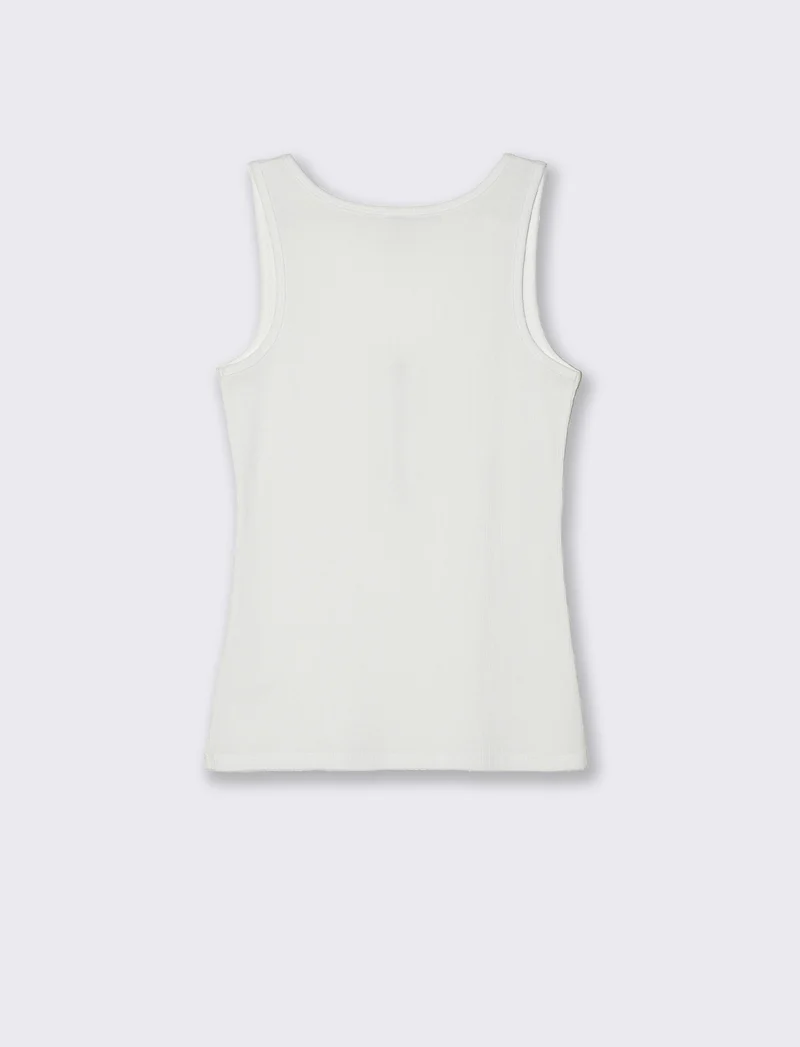 Top con zip da donna - Bianco