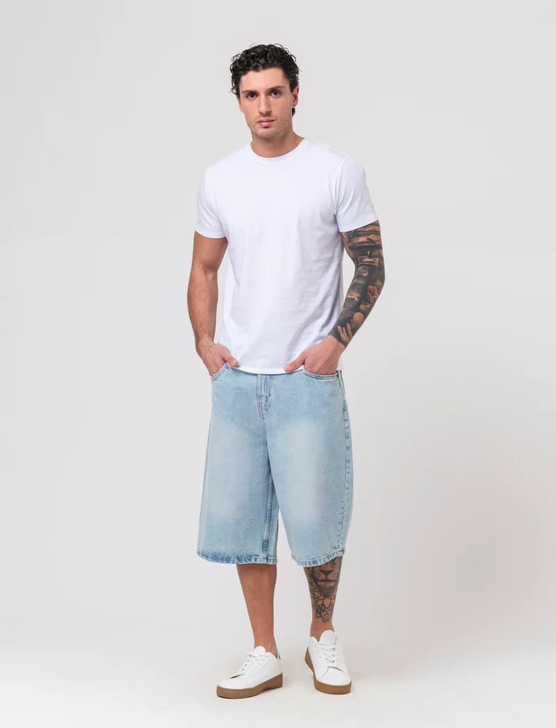 Bermuda di jeans skater da uomo - Denim