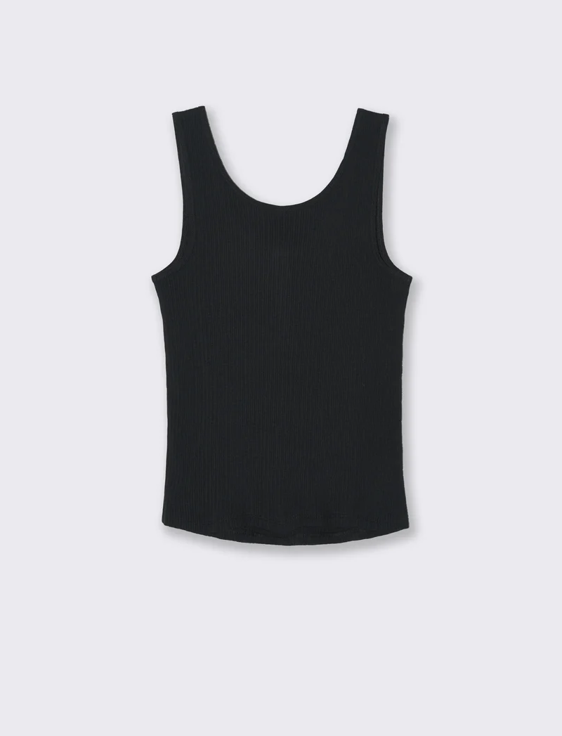 Top con scollo serafino da donna - Nero