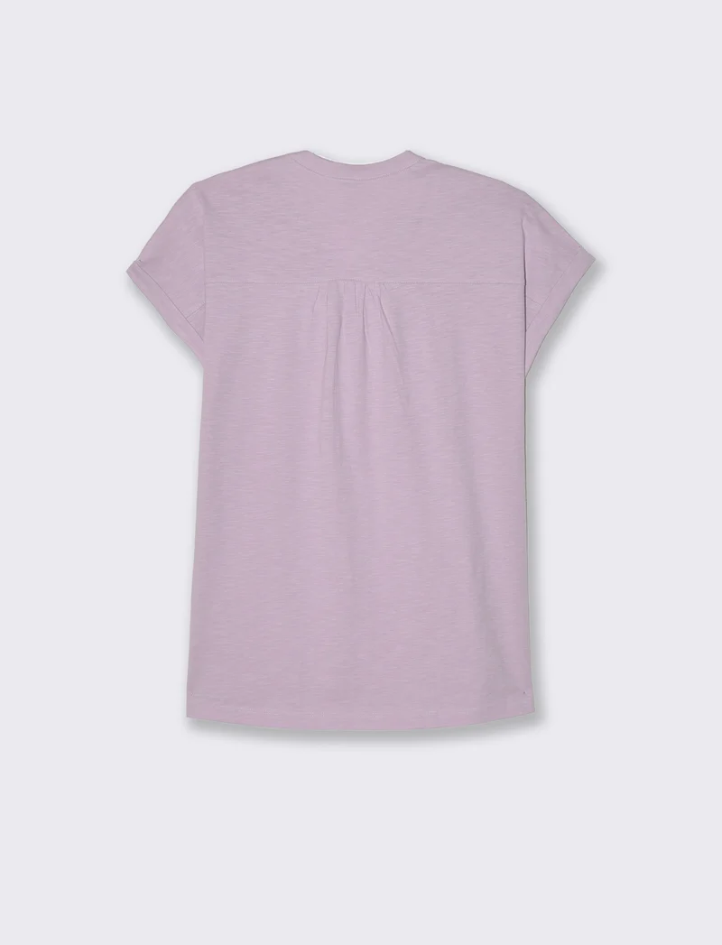 T-shirt con scollo a v da donna - Viola glicine