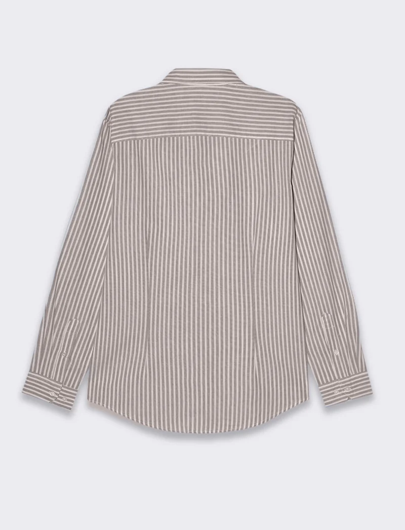 Camicia a righe da uomo - Grigio fango