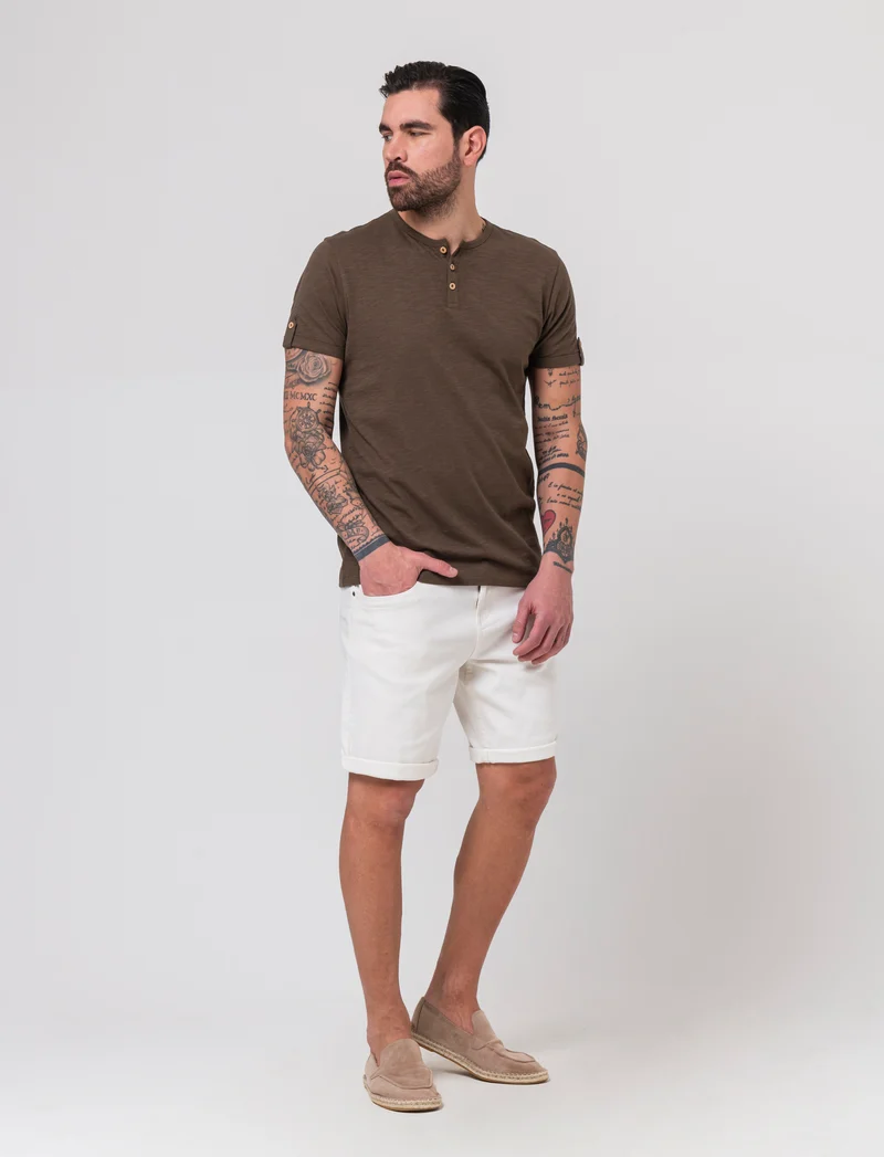 Bermuda jeans regular fit: da uomo - Bianco
