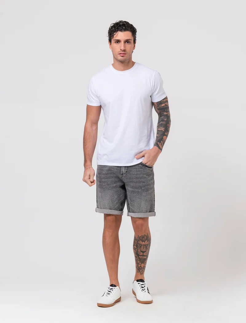Bermuda jeans regular fit: da uomo - Grigio