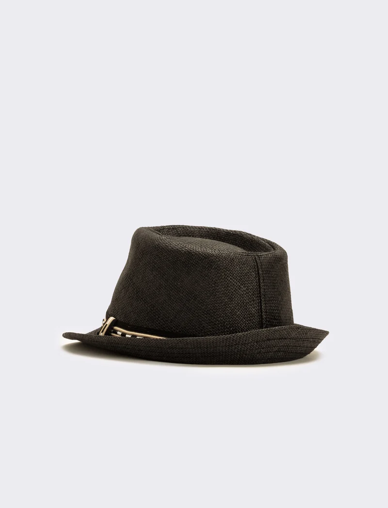 Cappello uomo borsalino paglia - Nero