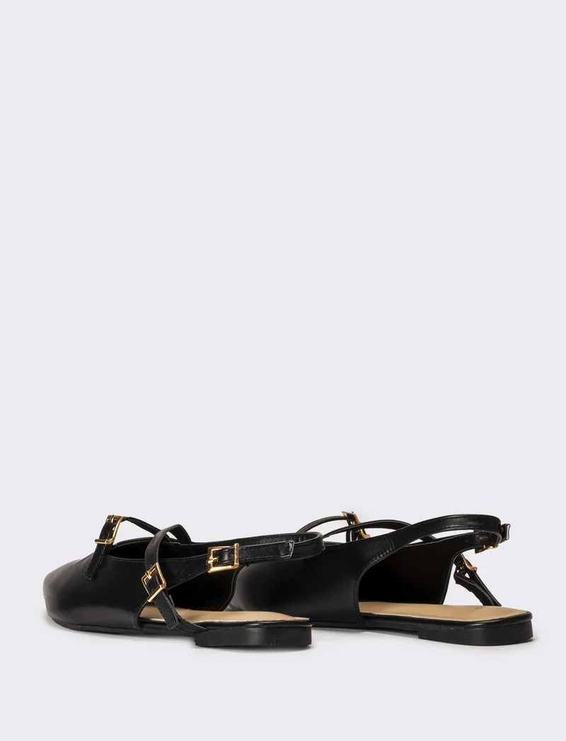 Slingback da donna multicinturini - Nero