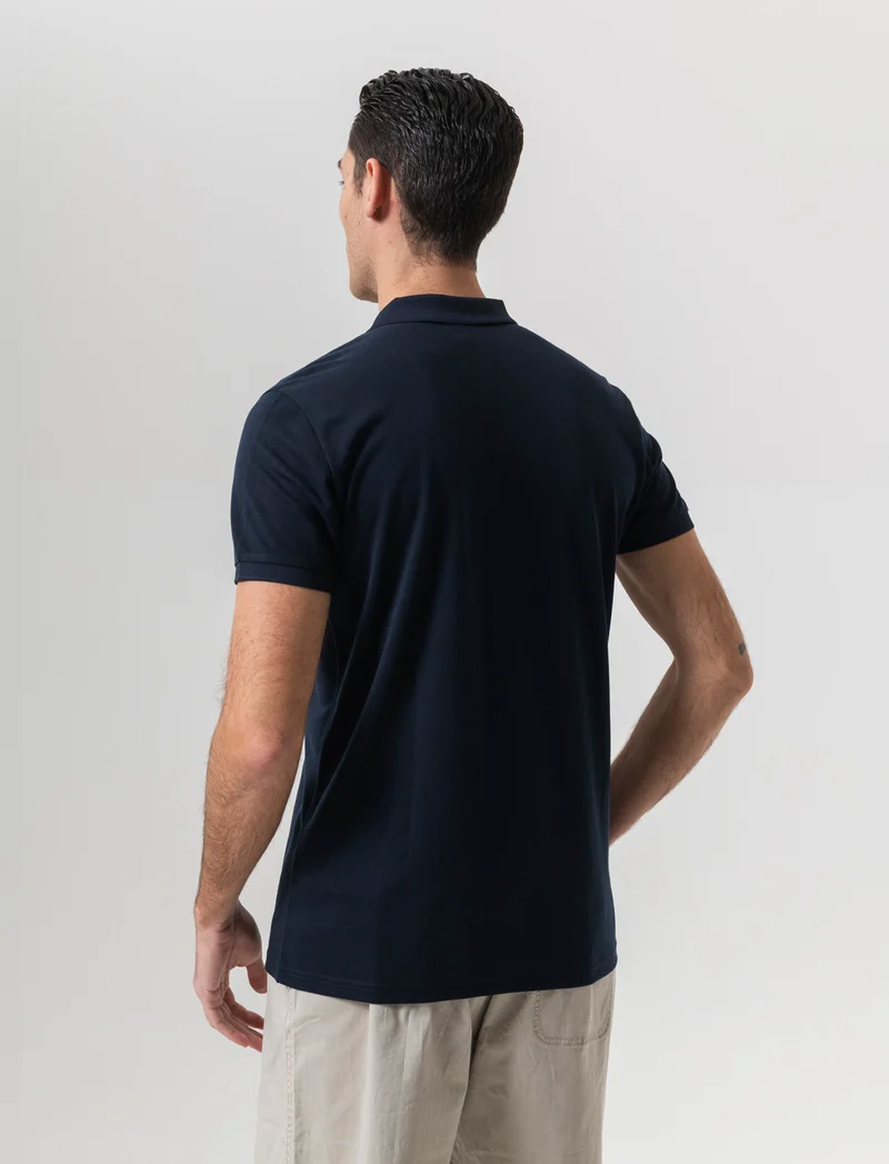 Polo basica con taschino da uomo - Blu