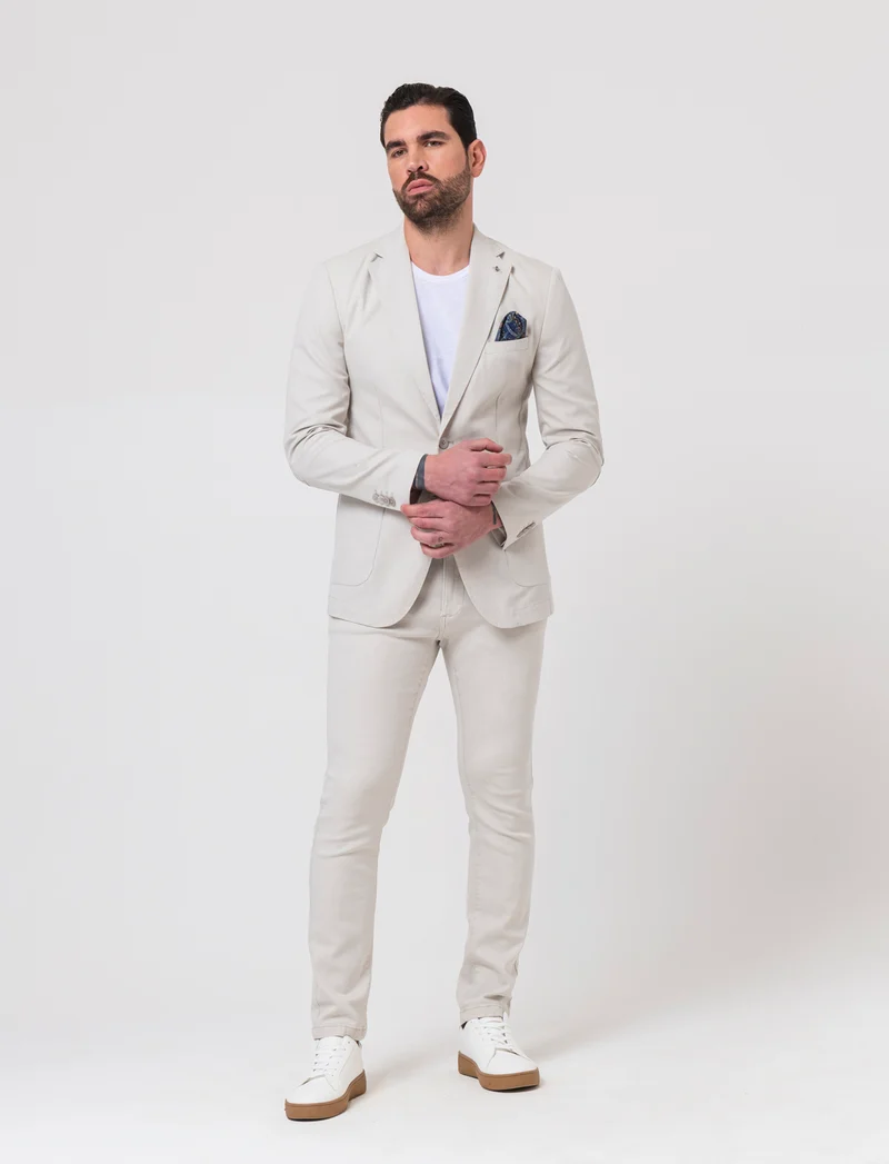 Blazer struttura occhio di pernice da uomo - Beige