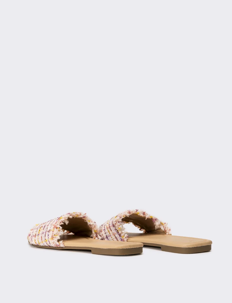 Mule in tweed da donna - Rosa