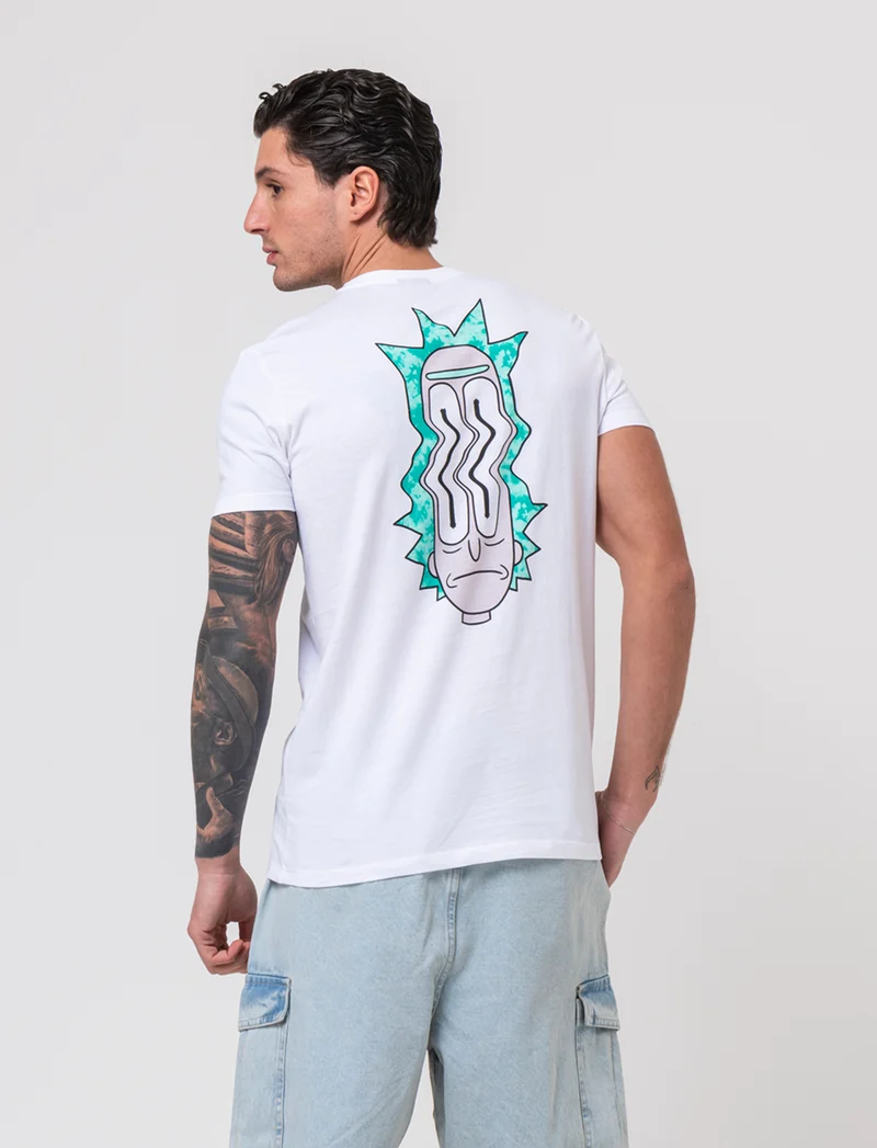 T-shirt stampa rick and morty da uomo - Bianco
