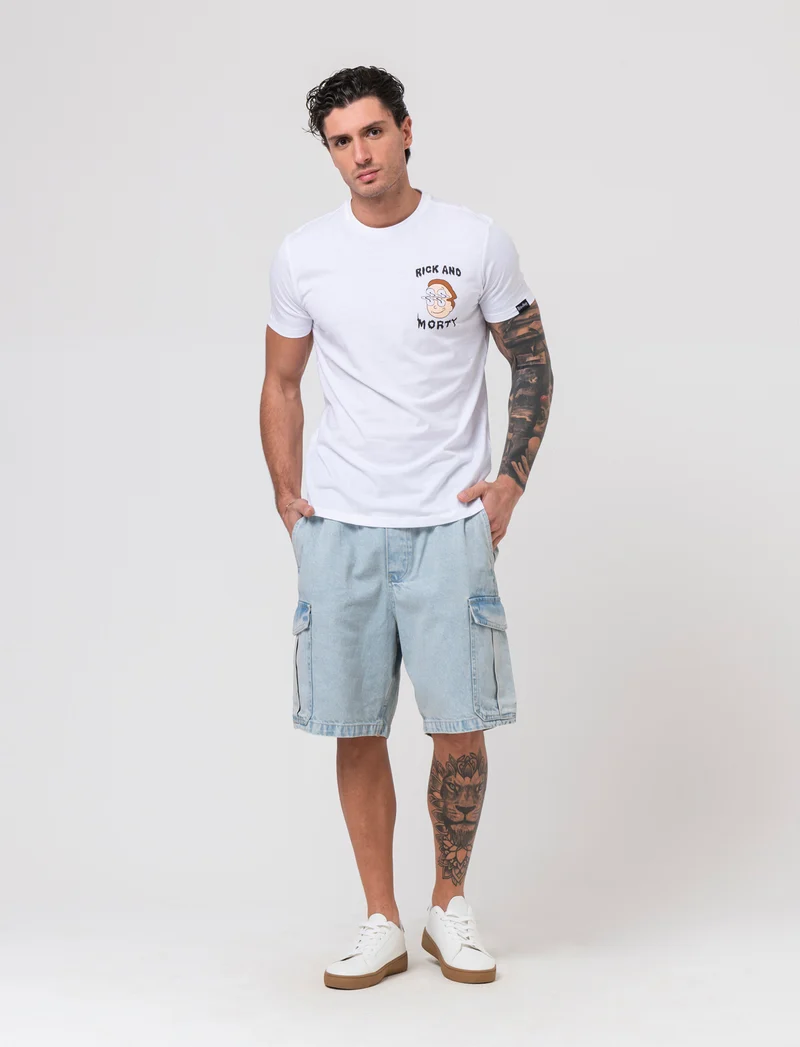 T-shirt stampa rick and morty da uomo - Bianco