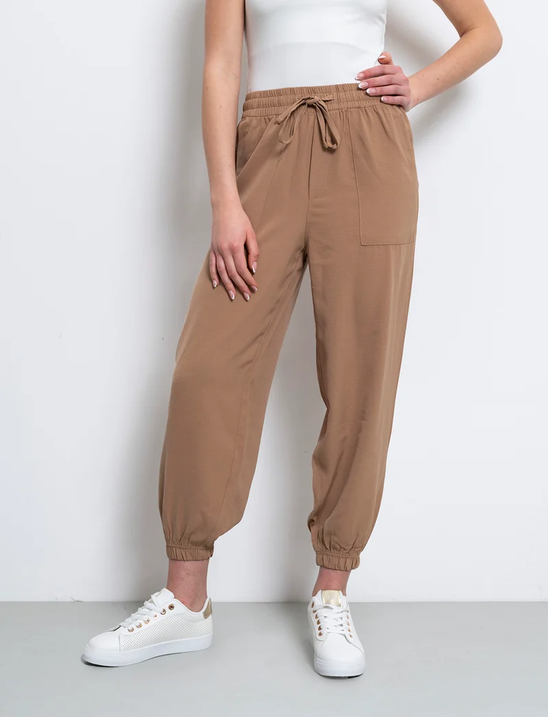 Pantalone con coulisse da donna - Caramello