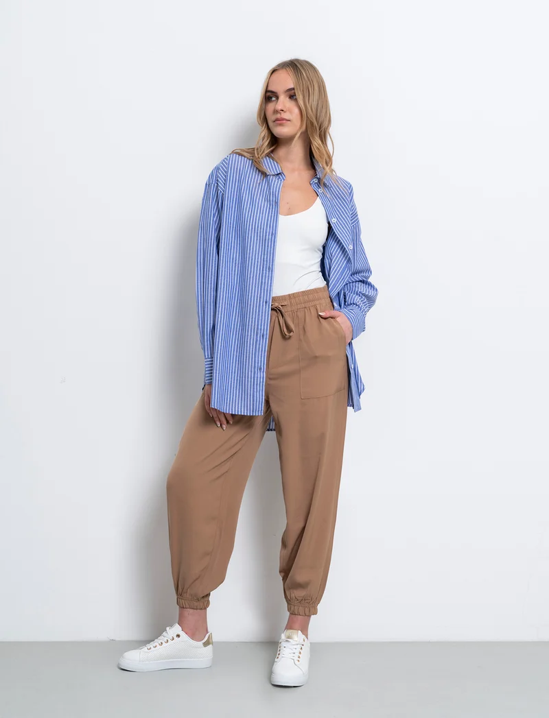 Pantalone con coulisse da donna - Caramello