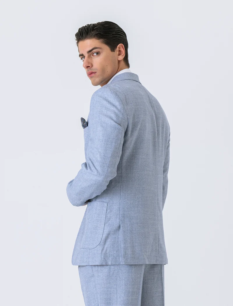Blazer da completo formal fit da uomo - Celeste