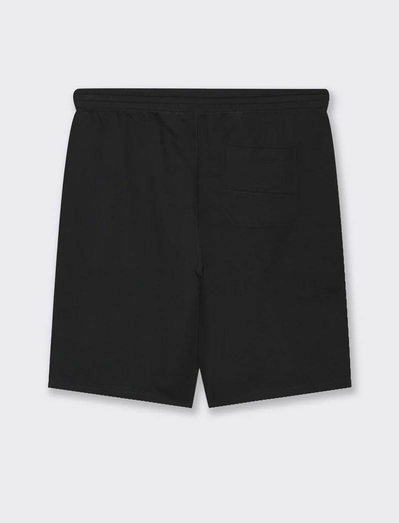 Bermuda in felpa con vita jogger da uomo - Nero
