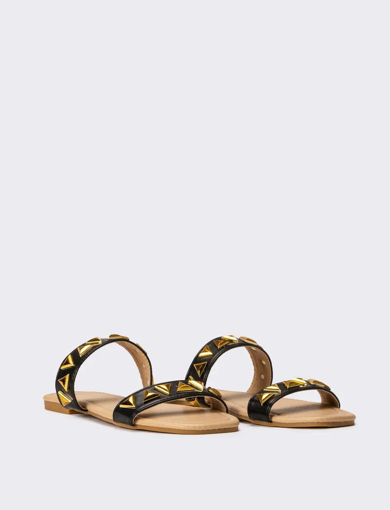 Mule da donna con borchie - Nero