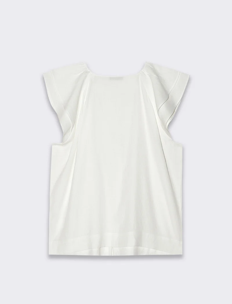 Camicia con volant da donna - Bianco latte