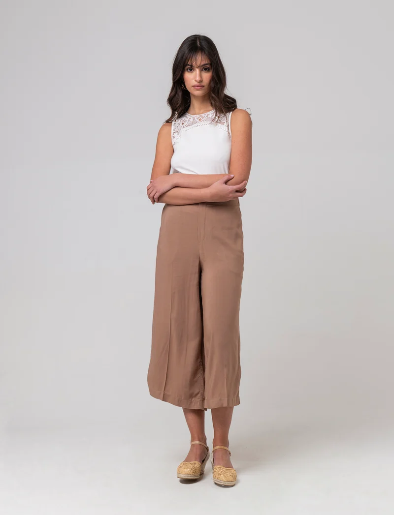 Top con pizzo da donna - Avorio
