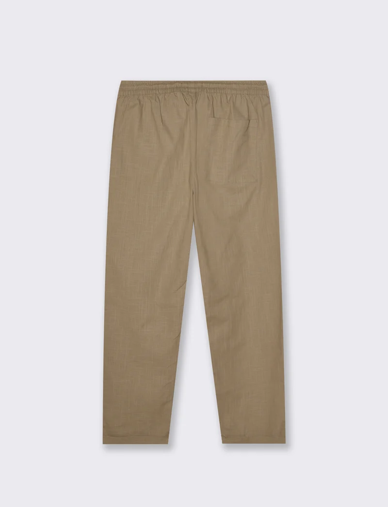 Pantaloni chino jogger cotone slub da uomo - Grigio tortora