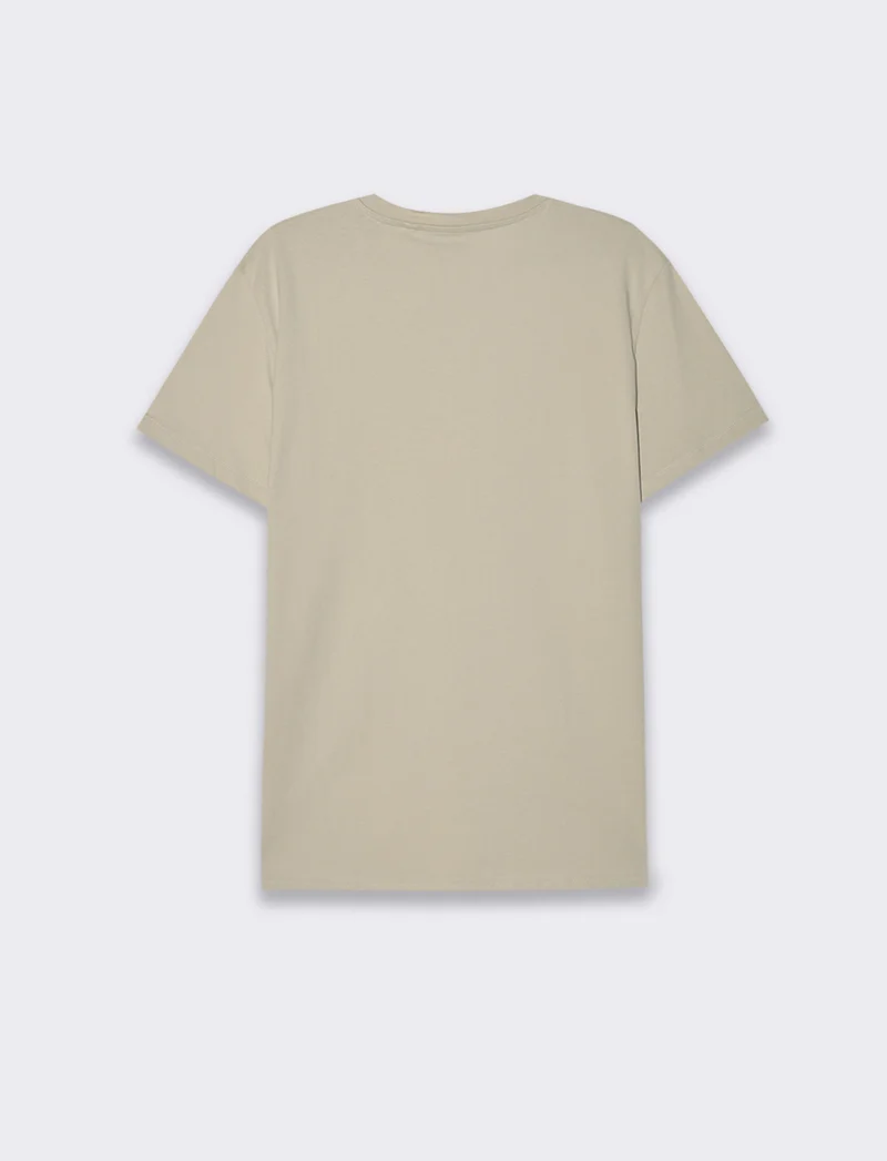 T-shirt in cotone premium con patch e stampina da uomo - Grigio ghiaccio
