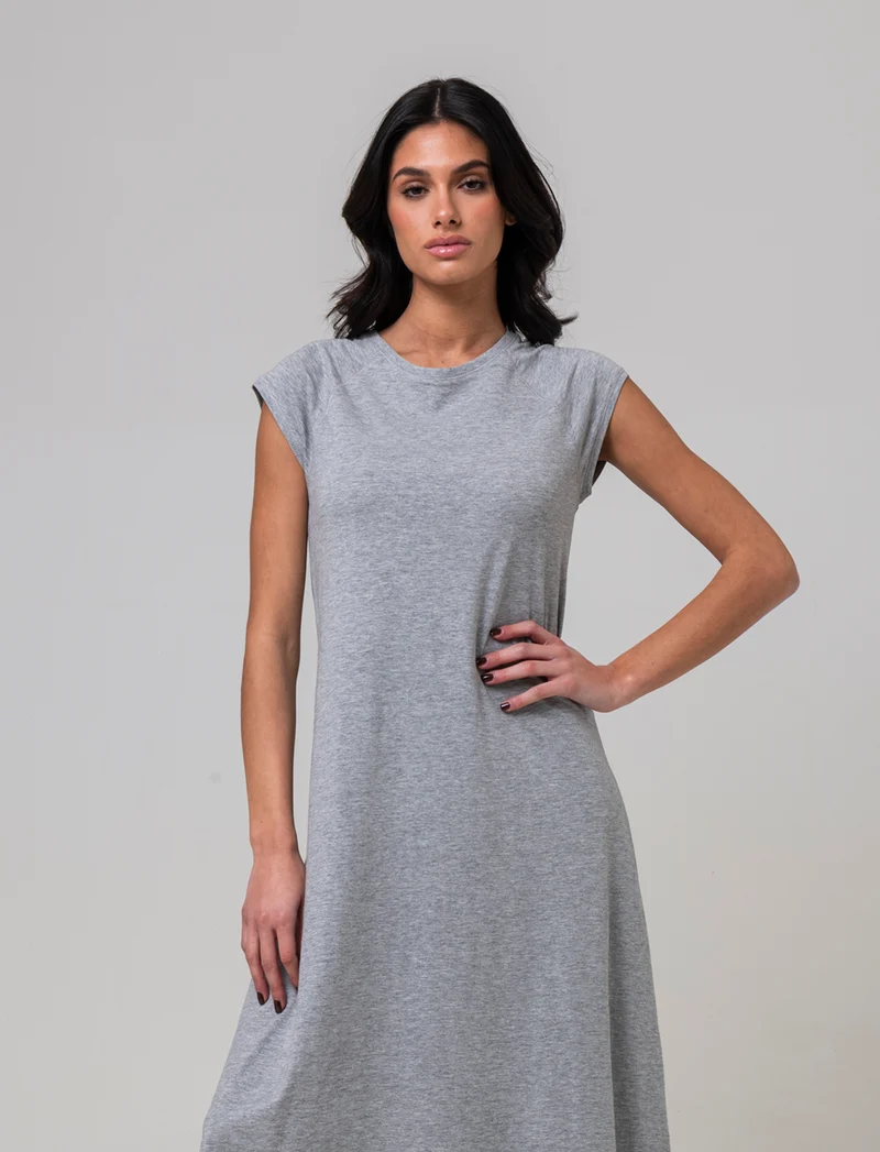 Vestito lungo da donna - Grigio mel.