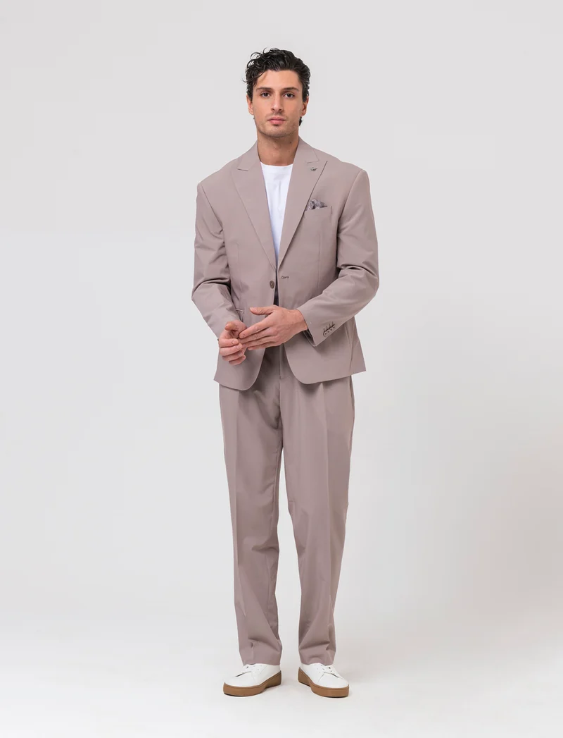 Pantaloni da completo relaxed fit da uomo - Grigio tortora