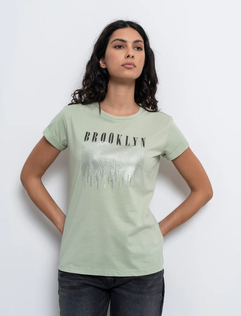 T-shirt stampata da donna - Verdino