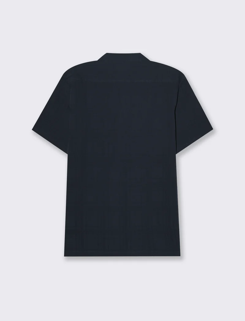 Camicia jacquard effetto quadri da uomo - Blu