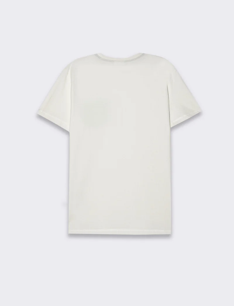 T-shirt con ricamo e taschino da uomo - Bianco